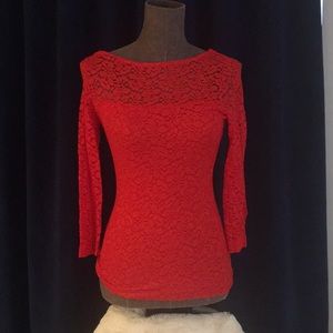 Bebe red lace top